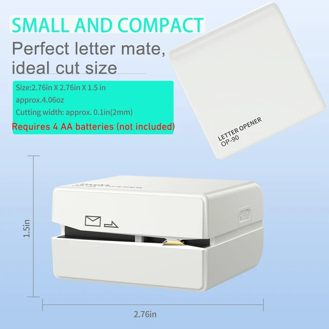 Alt view image 3 of 7 - Electric Letter Opener - Battery Operated Envelope Opener for Quick Mail Opening, Safe & Portable Mail Opener Tool for Office, Home, Daily Mail, Efficient Mail Opener (White)