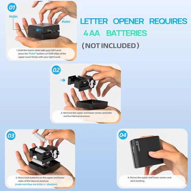 Alt view image 4 of 7 - Electric Letter Opener - Battery Operated Envelope Opener for Quick Mail Opening, Safe & Portable Mail Opener Tool for Office, Home, Daily Mail, Efficient Mail Opener (White)