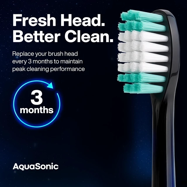 Alt view image 4 of 7 - Genuine Standard Replacement Brush Heads, Black, 2 Pack | ADA Accepted, Protective Caps for Hygienic Storage, Normal & Sensitive Teeth, Compatible with Black Series & More