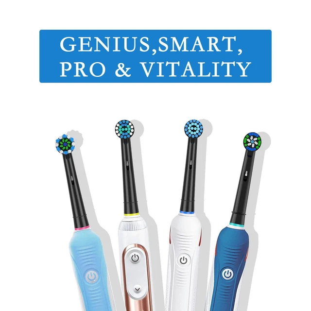 Alt view image 5 of 7 - Replacement Toothbrush Heads Fits Oral B Braun for Precision/Precision Clean PRO/Sensitive/Cross Clean Replacement Brush Heads (BALCK-8-A, Medium)