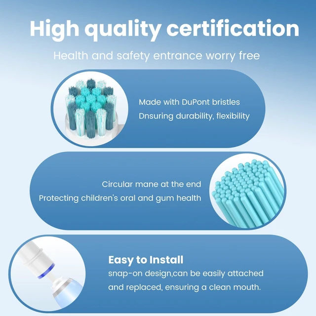 Alt view image 4 of 7 - 16pcs Kids Replacement Heads Compatible with Braun Oral B Kids Electric Toothbrush, Ultra Soft Bristles
