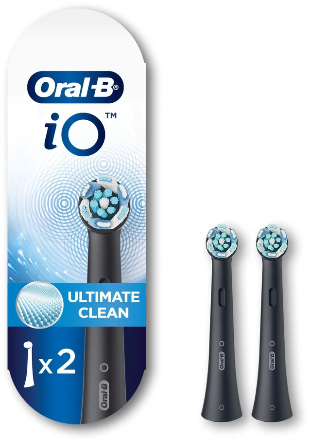 Main image of iO Series Ultimate Clean Electric Toothbrush Replacement Brush Heads for an Oral-B Electric Toothbrush, 2 Count, Black