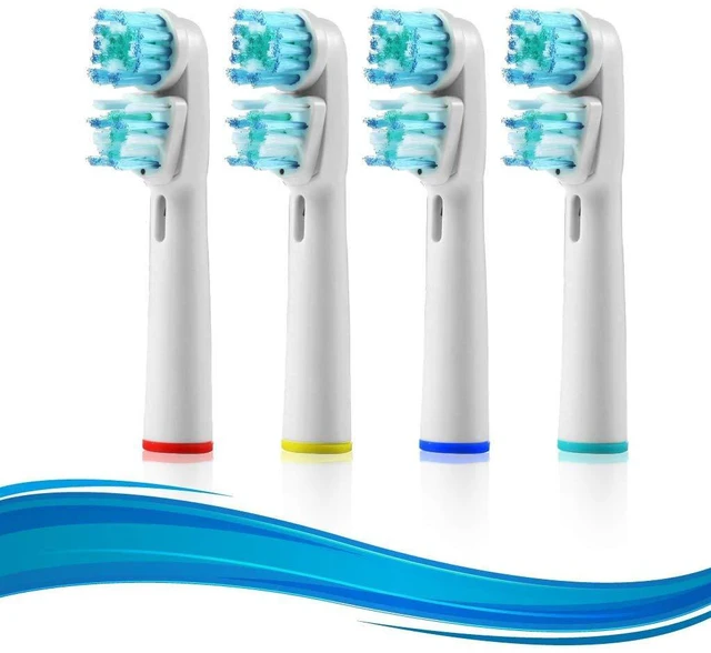 Main image of Replacement Brush Heads Compatible with Electric Brushes Dual Clean - Pack of 4 Generic Electric Toothbrush Replacement Heads