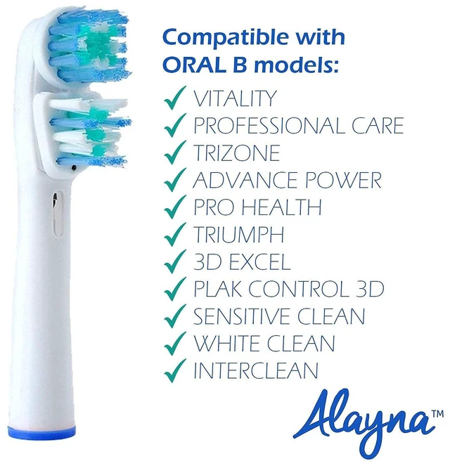 Alt view image 4 of 6 - Replacement Brush Heads Compatible with Oral B Braun- Double Clean Design, 16 Pk Electric Toothbrush Replacement Heads- Fits Oralb Pro 7000, 1000, 8000, 9000, 1500, 5000, Kids, Vitality & More
