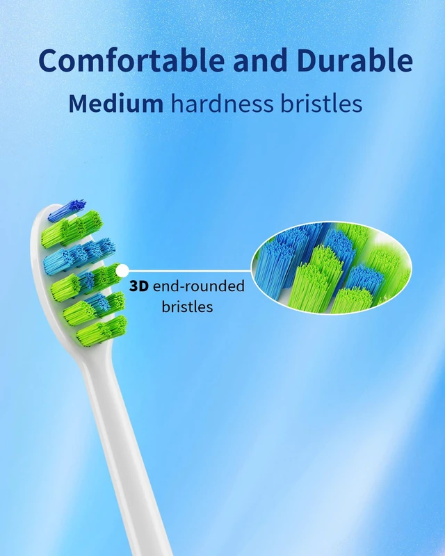 Alt view image 3 of 6 - AM100/AM101/AM105C/AM111 Electric Toothbrush Brush Heads x 8, White | 7AM2M Electric Toothbrush ONLY
