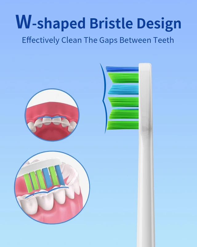 Alt view image 5 of 6 - AM100/AM101/AM105C/AM111 Electric Toothbrush Brush Heads x 8, White | 7AM2M Electric Toothbrush ONLY