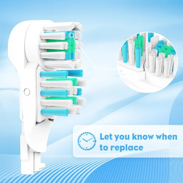 Alt view image 4 of 7 - 4/8/16 Pcs Electric Toothbrush Replacement Heads Sensitive Dual Clean Rotating Sets Fit for Braun Oral B Cross Action Power 4732 3733 4734 (16 Pcs Medium)