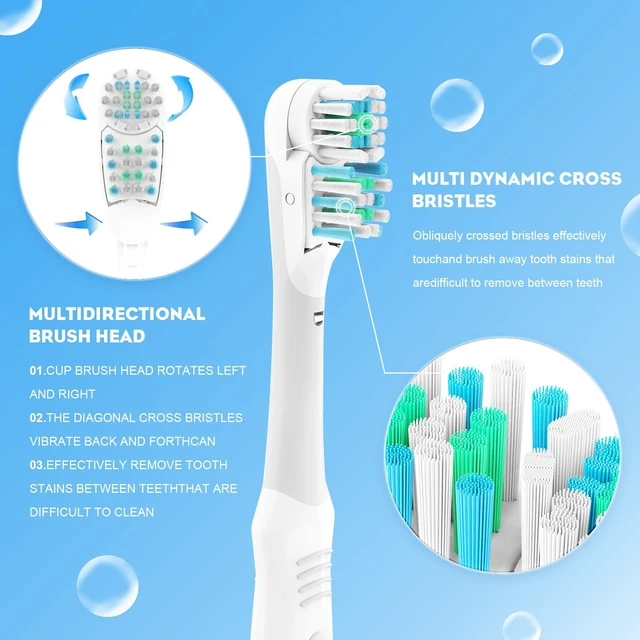 Alt view image 5 of 7 - 4/8/16 Pcs Electric Toothbrush Replacement Heads Sensitive Dual Clean Rotating Sets Fit for Braun Oral B Cross Action Power 4732 3733 4734 (16 Pcs Medium)