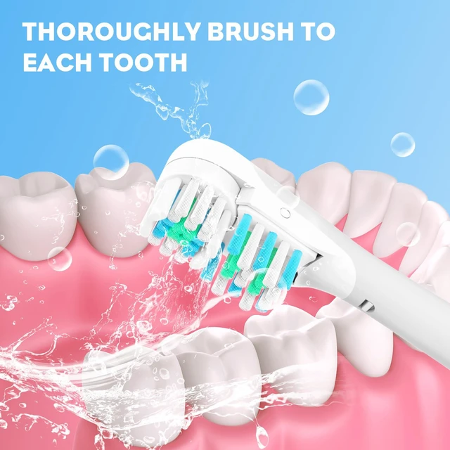 Alt view image 6 of 7 - 4/8/16 Pcs Electric Toothbrush Replacement Heads Sensitive Dual Clean Rotating Sets Fit for Braun Oral B Cross Action Power 4732 3733 4734 (16 Pcs Medium)