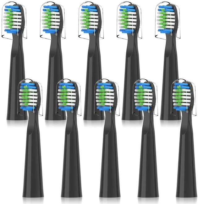 Main image of Compatible with Bitvae D2 Electric Toothbrush Replacement Heads, for Bitvae D2 Electric Toothbrush,10 Pack (Black)