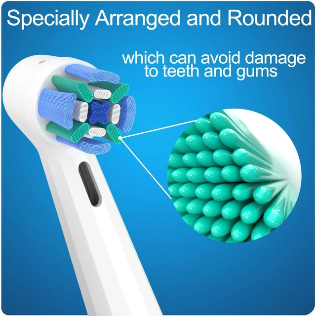 Alt view image 2 of 7 - 8 Pack Replacement Toothbrush Heads Compatible with Oral B iO, Brush Heads for Oral-B iO 2/3/4/5/6/7/8/9/10/7G Series, with Covers, White