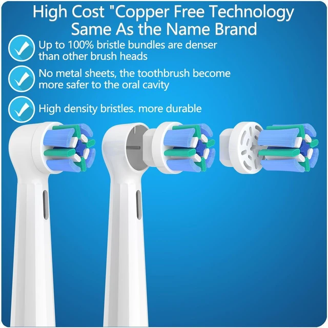 Alt view image 3 of 7 - 8 Pack Replacement Toothbrush Heads Compatible with Oral B iO, Brush Heads for Oral-B iO 2/3/4/5/6/7/8/9/10/7G Series, with Covers, White