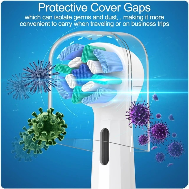 Alt view image 5 of 7 - 8 Pack Replacement Toothbrush Heads Compatible with Oral B iO, Brush Heads for Oral-B iO 2/3/4/5/6/7/8/9/10/7G Series, with Covers, White