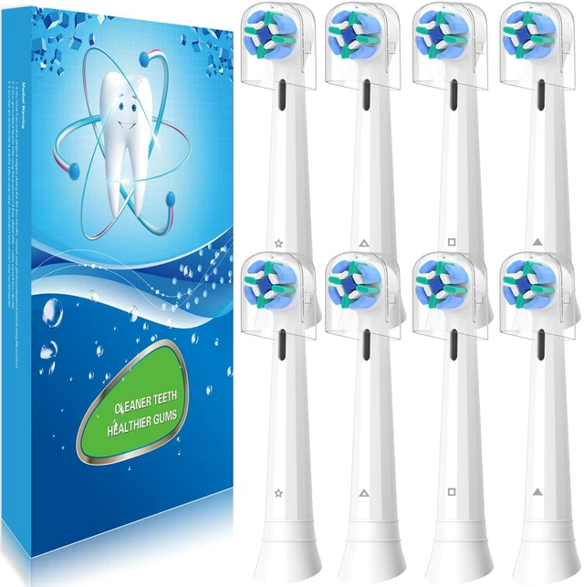 Main image of 8 Pack Replacement Toothbrush Heads Compatible with Oral B iO, Brush Heads for Oral-B iO 2/3/4/5/6/7/8/9/10/7G Series, with Covers, White