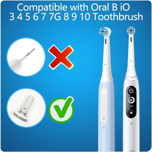 Alt view image 6 of 7 - 8 Pack Replacement Toothbrush Heads Compatible with Oral B iO, Brush Heads for Oral-B iO 2/3/4/5/6/7/8/9/10/7G Series, with Covers, White