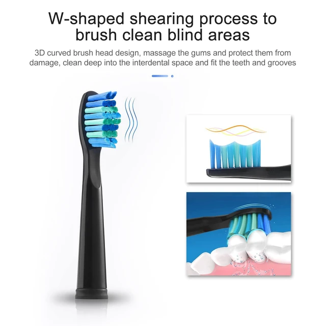 Alt view image 3 of 7 - 5 Pack Electric Toothbrush Replacement Heads Compatible with Fairywill,Toothbrush Heads Compatible with FW-507/508/551/515/917/959/2011,FW-D1/D3/D7/D8