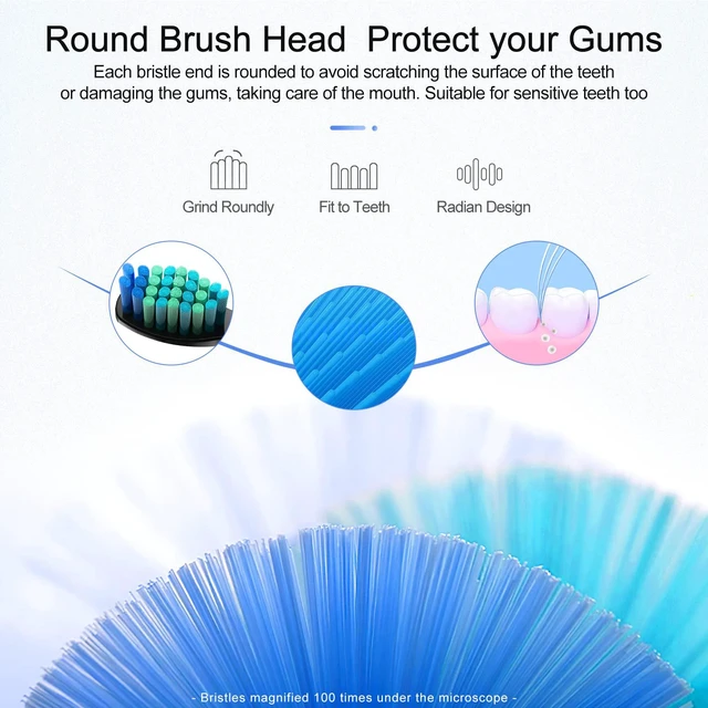 Alt view image 4 of 7 - 5 Pack Electric Toothbrush Replacement Heads Compatible with Fairywill,Toothbrush Heads Compatible with FW-507/508/551/515/917/959/2011,FW-D1/D3/D7/D8