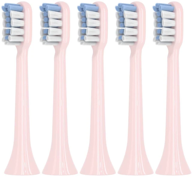 Main image of Toothbrush Replacement Heads Compatible with Hismile Electric Toothbrush,5 Pack | Click-on Handles,Soft Brush Bristles, for Hismile Replacement Head with Sanitary Cap, Pink