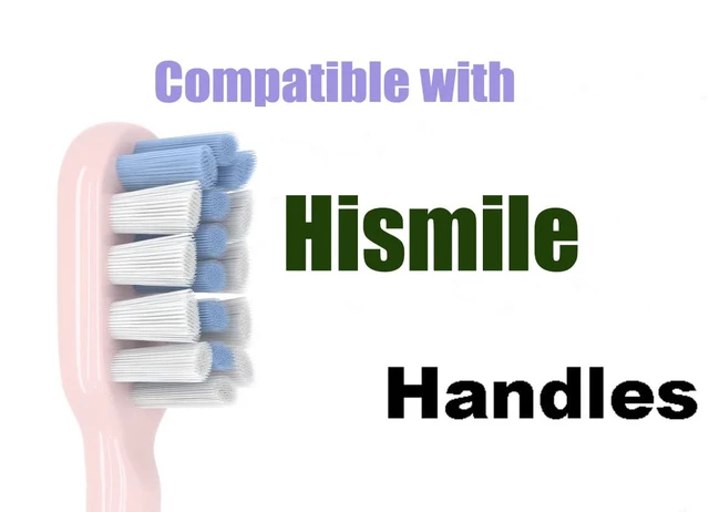 Alt view image 2 of 5 - Toothbrush Replacement Heads Compatible with Hismile Electric Toothbrush,5 Pack | Click-on Handles,Soft Brush Bristles, for Hismile Replacement Head with Sanitary Cap, Pink