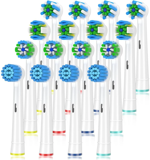 Main image of Replacement Toothbrush Heads Compatible with Braun Oral b 7000/Pro 1000/9600/ 5000/3000/8000/ and Smart Electric Toothbrush, 16 Pcs (White)