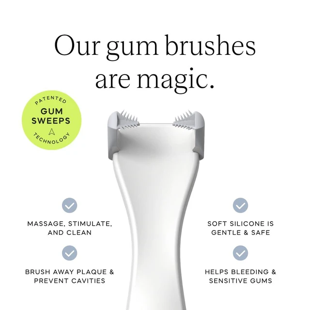 Alt view image 5 of 7 - Origin 3-in-1 Battery-Powered Electric Flosser, Dentist Invented | 3-in-1: Woven Floss + Gum Brushes + Tongue Scraper, The Easy, Effective Way to Floss Daily, Reusable & Non-Toxic Floss Heads