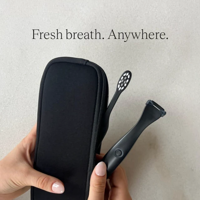 Alt view image 4 of 7 - Origin 3-in-1 Battery-Powered Electric Flosser, Dentist Invented | 3-in-1: Woven Floss + Gum Brushes + Tongue Scraper, The Easy, Effective Way to Floss Daily, Reusable & Non-Toxic Floss Heads