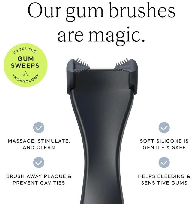 Alt view image 5 of 7 - Origin 3-in-1 Battery-Powered Electric Flosser, Dentist Invented | 3-in-1: Woven Floss + Gum Brushes + Tongue Scraper, The Easy, Effective Way to Floss Daily, Reusable & Non-Toxic Floss Heads