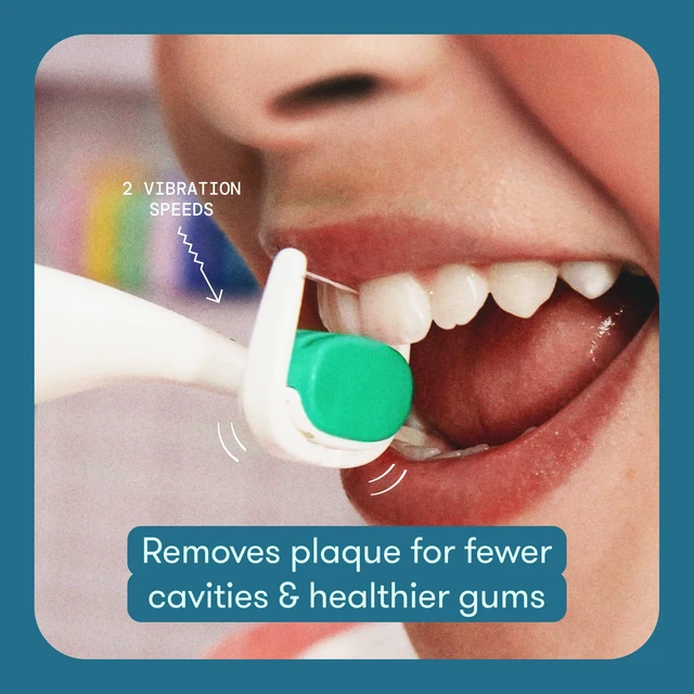 Alt view image 2 of 6 - for Kids Electric Flosser for Kids, Dentist Designed, 1 Ct | Electric flosser with GumBumper and two speeds helps kids floss comfortably as baby and adult teeth grow.