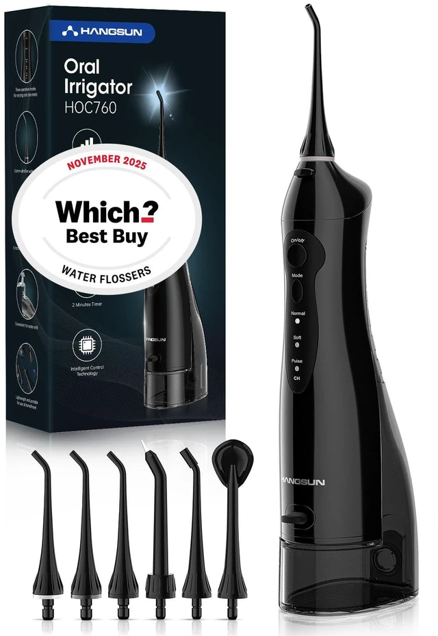 Main image of Water Flossers for Teeth Cordless Rechargeable Dental Oral Irrigator Water Jet for Teeth Braces Care with 6 Jet Tips for Travel and Home Use (Black)