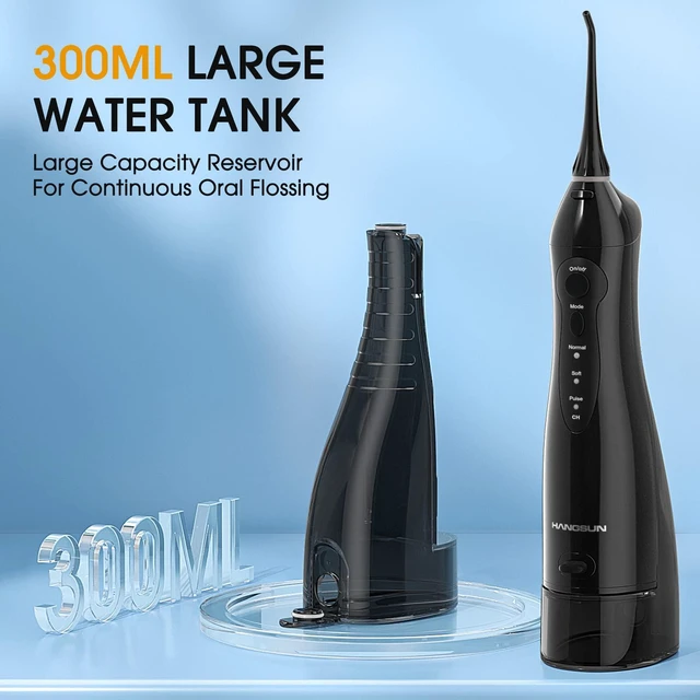 Alt view image 6 of 7 - Water Flossers for Teeth Cordless Rechargeable Dental Oral Irrigator Water Jet for Teeth Braces Care with 6 Jet Tips for Travel and Home Use (Black)