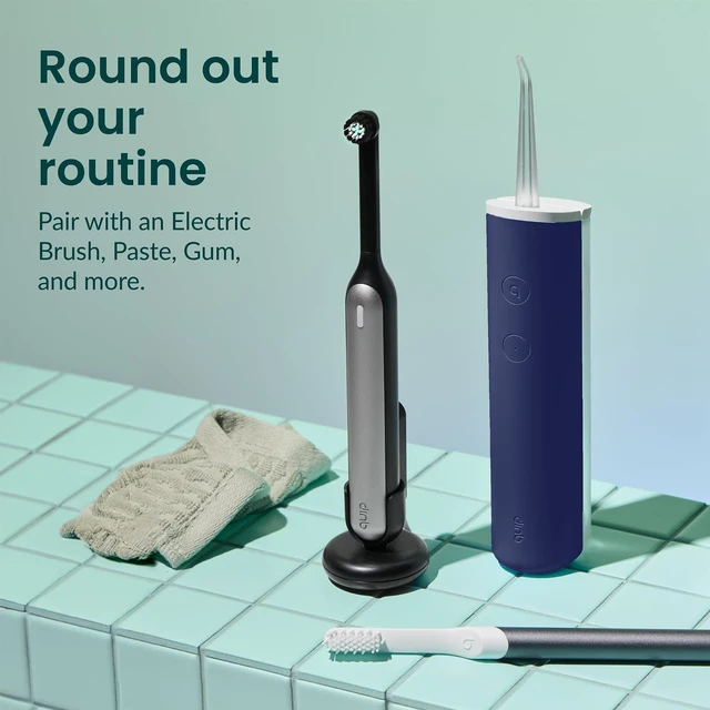 Alt view image 7 of 7 - Water Flosser - Cordless Water Flosser with Adjustable Pressure - Teeth Cleaner Pick with 360 Degree Rotating Replaceable Tip, Rechargeable Water Dental Pick - Midnight Blue