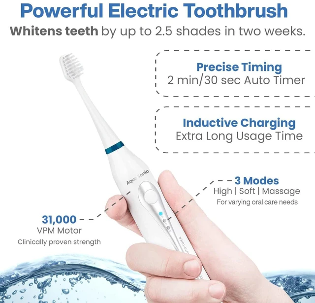 Alt view image 6 of 7 - Home Dental Center Rechargeable Power Toothbrush & Smart Water Flosser - Complete Family Oral Care System - 10 Attachments and Tips Included - Various Modes & Timers (White)