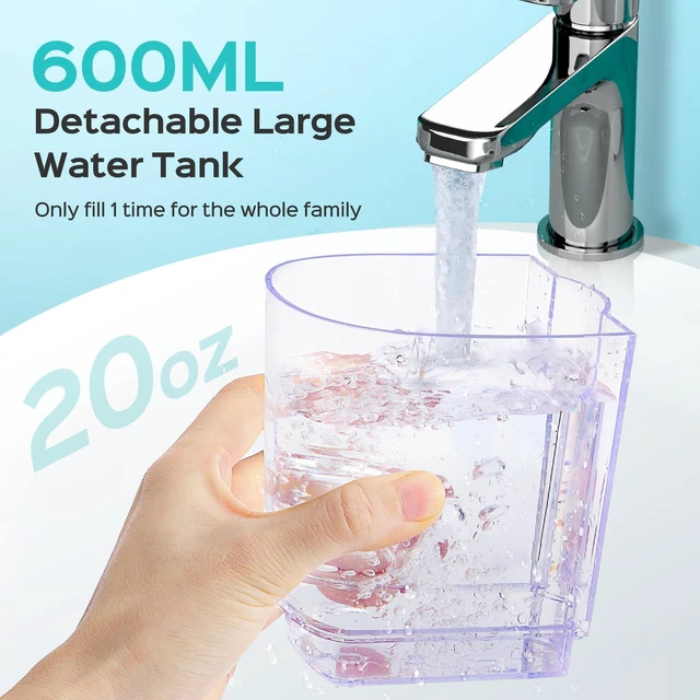 Alt view image 6 of 7 - E2 Advanced Water Dental Flosser Teeth, 2 Modes 12 Pressure Settings | Electric Pick for Orthodontic, Braces, Sensitive Gums - Home Use, 5 Jet Tips for Multiple Family Users, Black, Standard Set