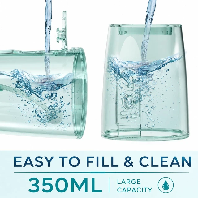 Alt view image 4 of 7 - Water Flosser, Cordless Advanced Dental Flosser Pick for Teeth-5 Jet Tips | U-Type 360° Cleaning & LED Display,350ML Tank,5 Cleaning Modes,USB-C,Water Flosser for Braces, Sensitive Gums & Travel