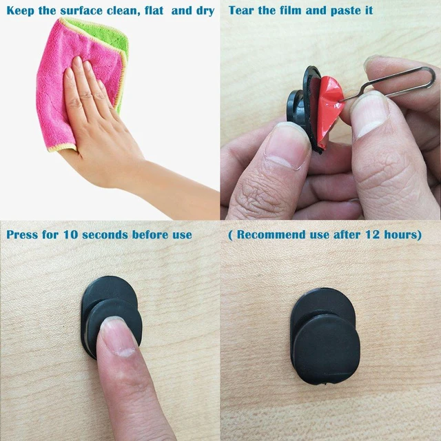 Alt view image 6 of 7 - 6 Piece Ring Hook Mount Accessories, Upgrade Version Phone Mount Hook for Universal Cellphone Finger Ring Holder Grip Stand - (Black)