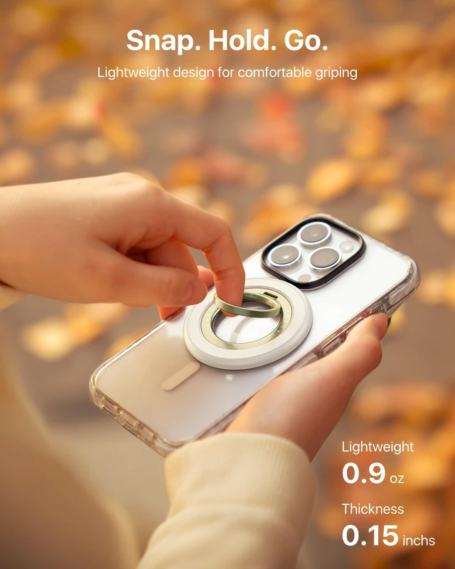 Alt view image 7 of 7 - 2026 3rd Gen Stability Magnetic Phone Ring Grip for MagSafe, White | Stronger 2-Sided Magnetic, 360° Rotation Cell Phone Ring Holder for MagSafe Accessories, iPhone 17 Pro Max Air 16/15/14/13/12