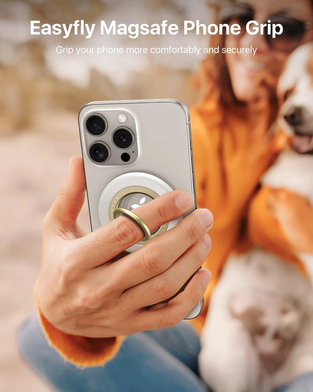 Alt view image 6 of 7 - 2026 3rd Gen Stability Magnetic Phone Ring Grip for MagSafe, White | Stronger 2-Sided Magnetic, 360° Rotation Cell Phone Ring Holder for MagSafe Accessories, iPhone 17 Pro Max Air 16/15/14/13/12