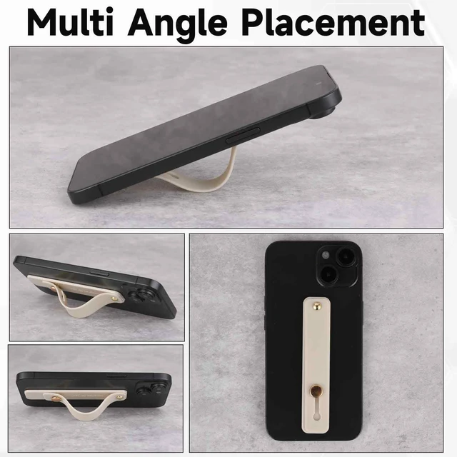 Alt view image 4 of 7 - 2 Pcs Universal Phone Grips - Finger Holder for Back of Phone, Portable Phone Strap - Grey White