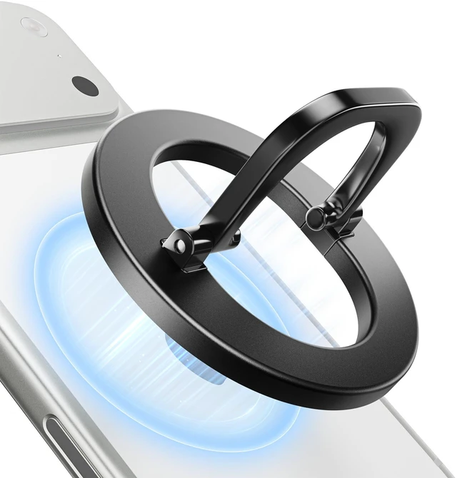 Main image of for MagSafe Phone Grip, Adjustable Magnetic Phone Ring Holder | Removable Phone Finger Ring KickstandMag Safe Accessories Only Compatible with iPhone 17 - 12 Series, Mag Safe Case - Black