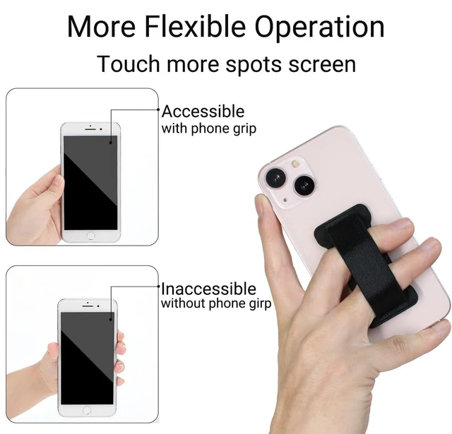 Alt view image 7 of 7 - Finger Strap Phone Holder - Ultra Thin Anti-Slip Universal Cell Phone Grips Band Holder for Back of Phone -2Pack(Black)