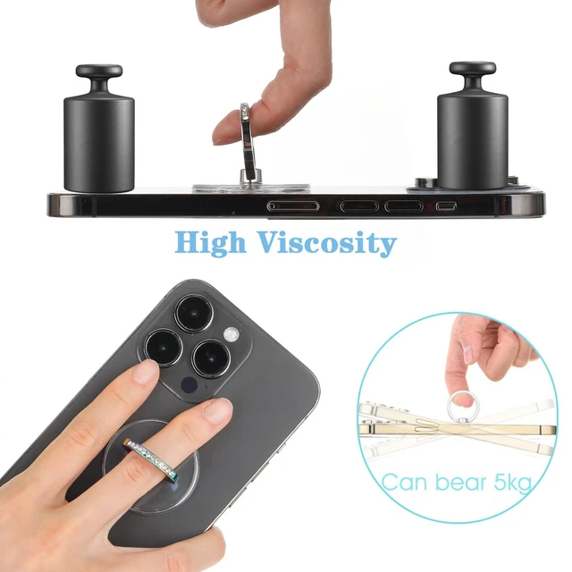 Alt view image 6 of 7 - Cell Phone Ring Holder, Phone Case Ring, Bling Phone Ring Holder Grip with Rhinestone Finger Grip 360° Rotation Compatible with Phones Tablets Case