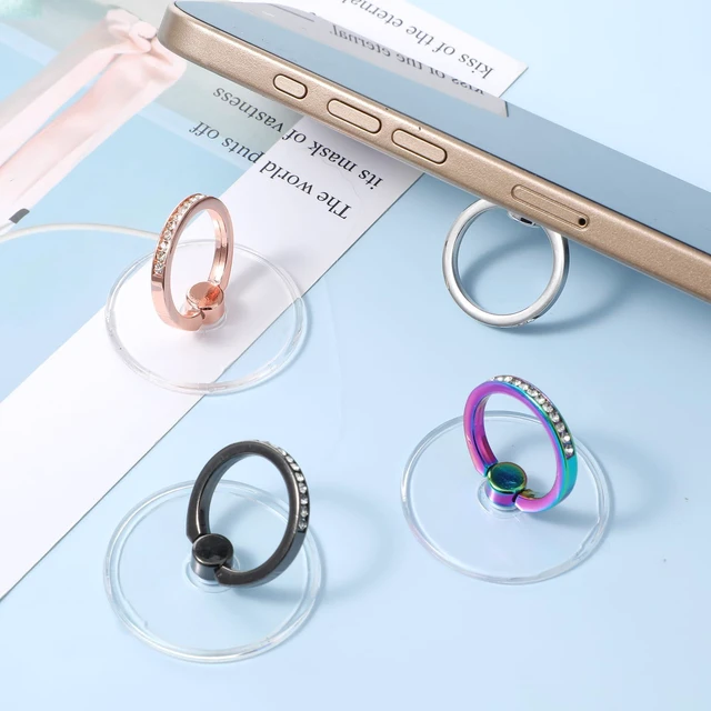 Alt view image 4 of 7 - Cell Phone Ring Holder, Phone Case Ring, Bling Phone Ring Holder Grip with Rhinestone Finger Grip 360° Rotation Compatible with Phones Tablets Case