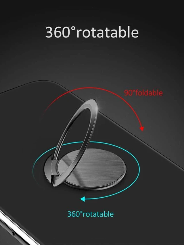 Alt view image 5 of 7 - World's Slimmest Phone Ring Holder, Tomorotec Ultra Thin Cell Phone Ring Stand for Magnetic Car Mount Hook Compatible for iPhone Samsung Smartphone Accessories (Black)