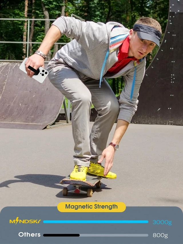Alt view image 7 of 7 - All Aluminum Alloy Upgrade for MagSafe Phone Ring Holder with Finger Strap, MagSafe Accessories Compatible iPhone16promax/15/14/13/12 Series,Android (Double Folded Ligament)