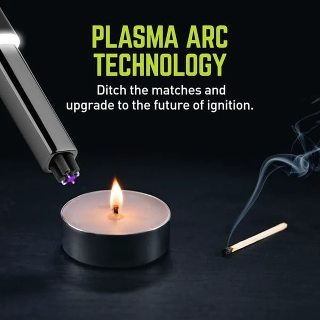 Alt view image 3 of 7 - Plasma Lighter Wand - USB-C Rechargeable, Flameless, Fuel-Free, Durable Aluminum, Impact Resistant, Includes Safety Lock Switch