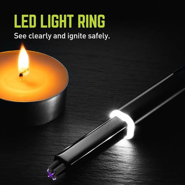 Alt view image 7 of 7 - Plasma Lighter Wand - USB-C Rechargeable, Flameless, Fuel-Free, Durable Aluminum, Impact Resistant, Includes Safety Lock Switch