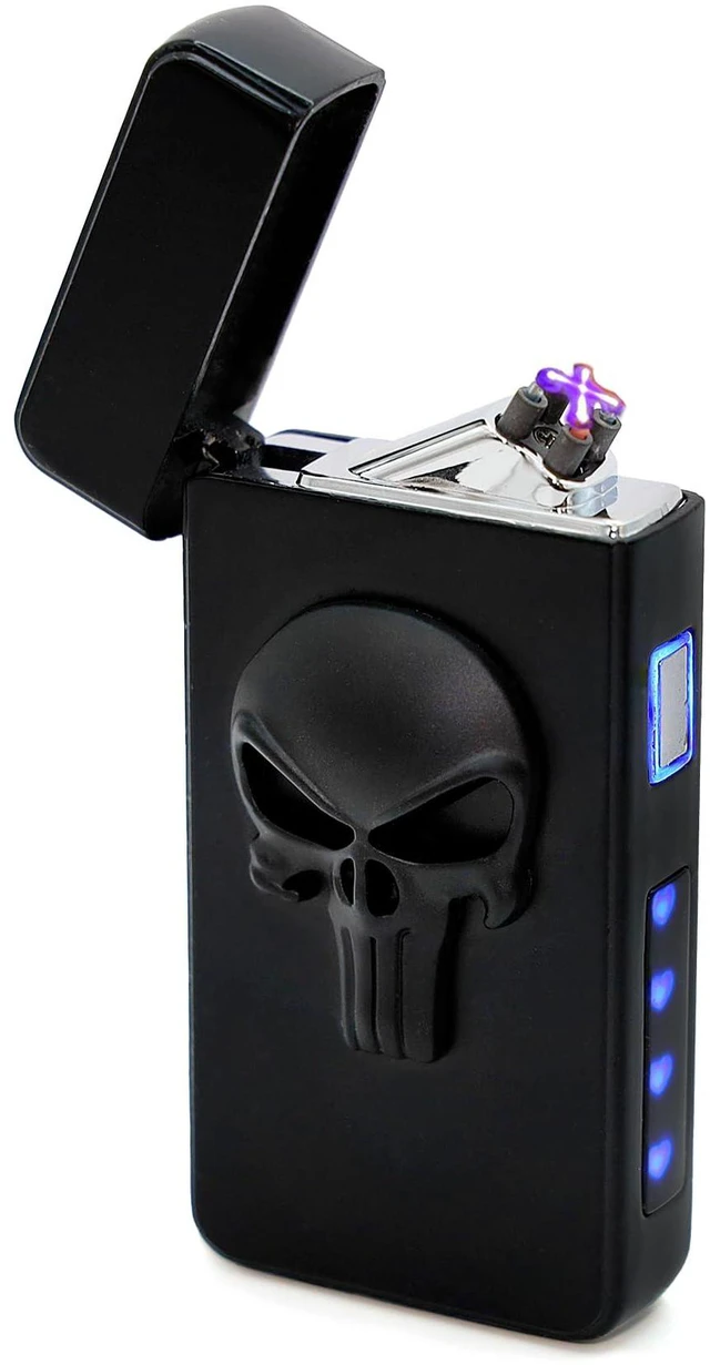 Main image of Electric Lighter - Gifts for Men - Cool Lighters - Electric Lighters Rechargeable - Mens Gifts - Skull Lighter - Birthday Gifts for Men - Stocking Stuffers - (Black Skull)