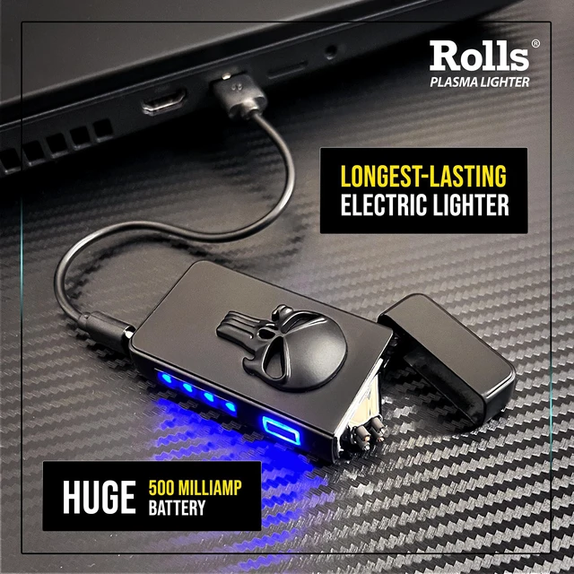 Alt view image 3 of 7 - Electric Lighter - Gifts for Men - Cool Lighters - Electric Lighters Rechargeable - Mens Gifts - Skull Lighter - Birthday Gifts for Men - Stocking Stuffers - (Black Skull)