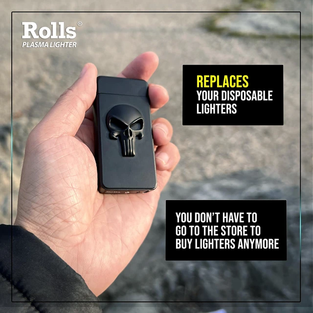 Alt view image 4 of 7 - Electric Lighter - Gifts for Men - Cool Lighters - Electric Lighters Rechargeable - Mens Gifts - Skull Lighter - Birthday Gifts for Men - Stocking Stuffers - (Black Skull)