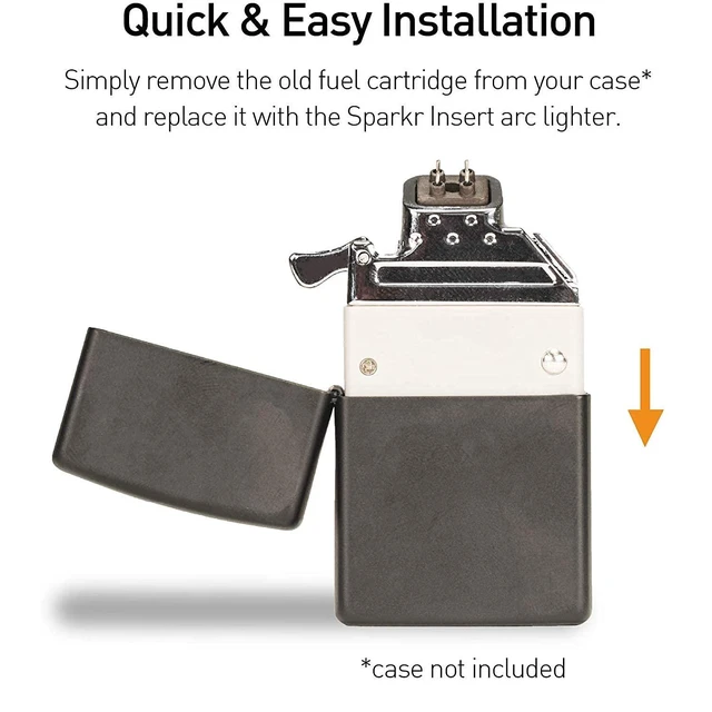 Alt view image 3 of 6 - Sparkr Insert Dual Arc Electric Lighter | USB Rechargeable, For Classic Flip-Top Lighter Case, No Fluid or Flint, Case Not Included